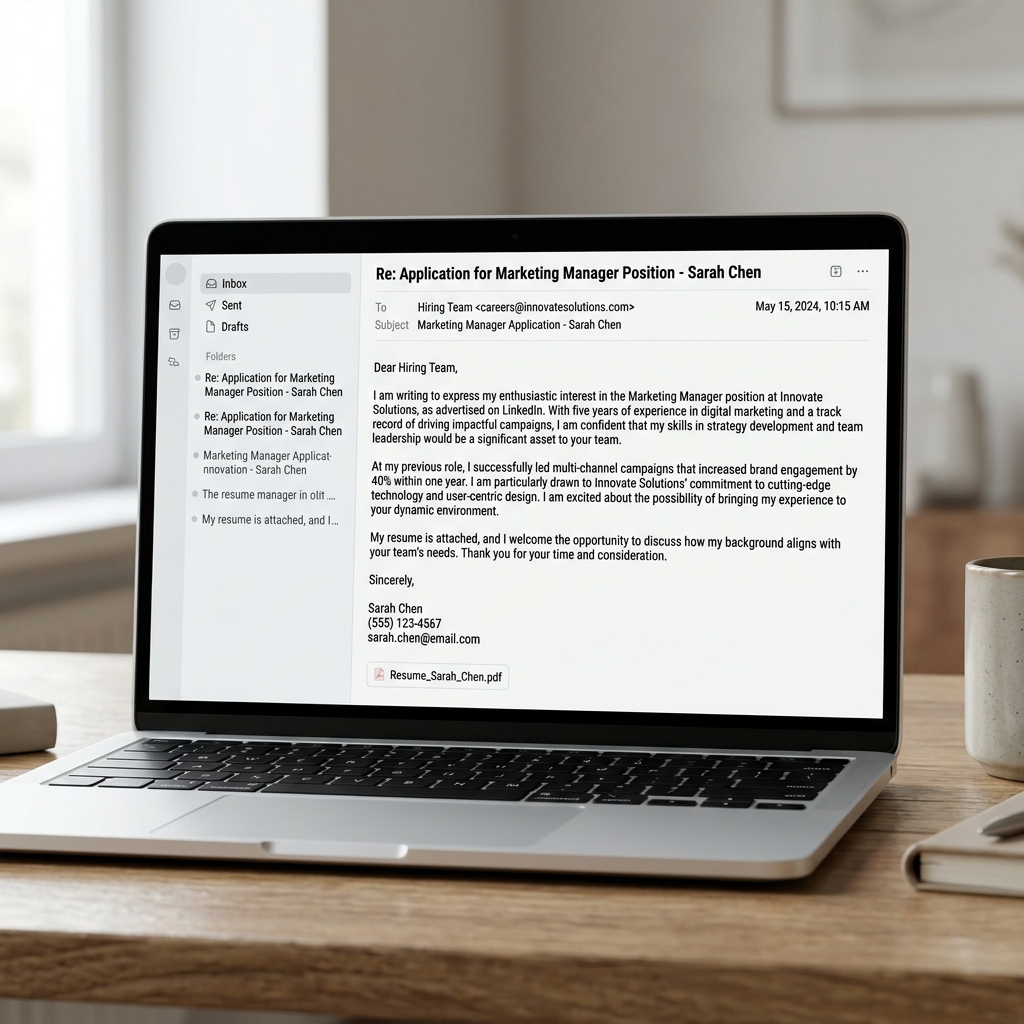 AI Cover Letter generator example